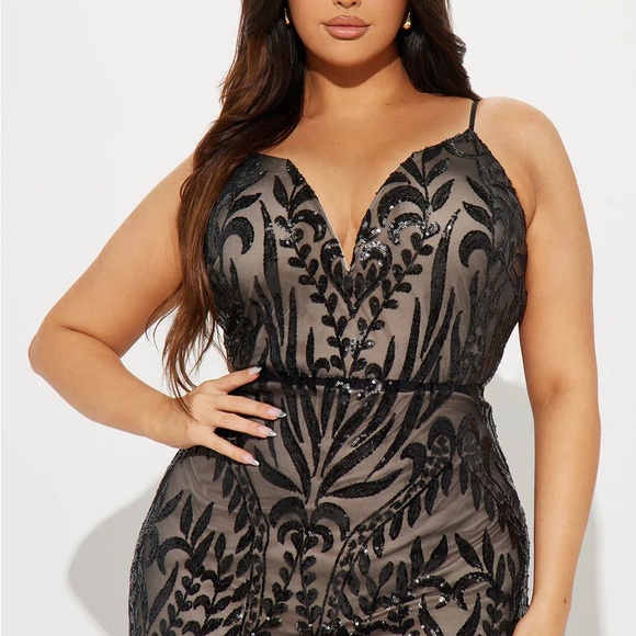 Black Sequin Gown - Picture 3 of 3